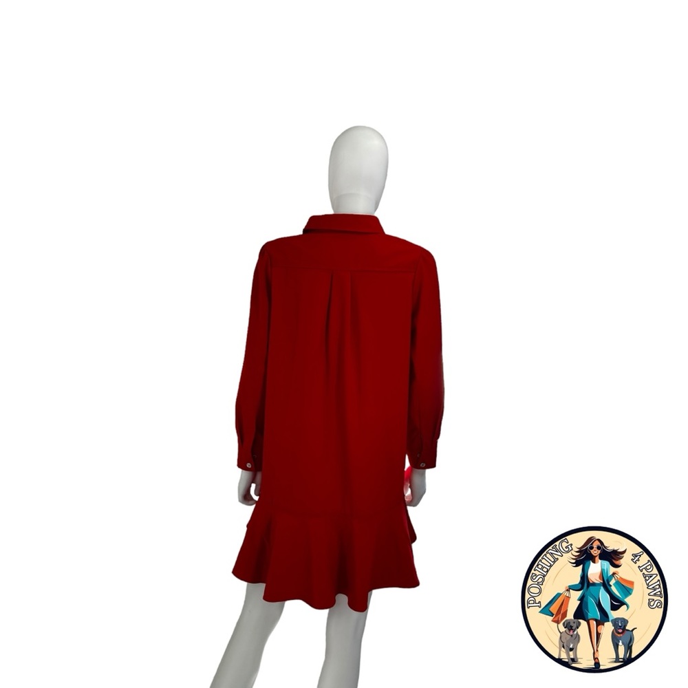 Tuckernuck NEW Red Callahan Long Sleeve Preppy Shirt Mini Dress Size Small - Picture 6 of 9